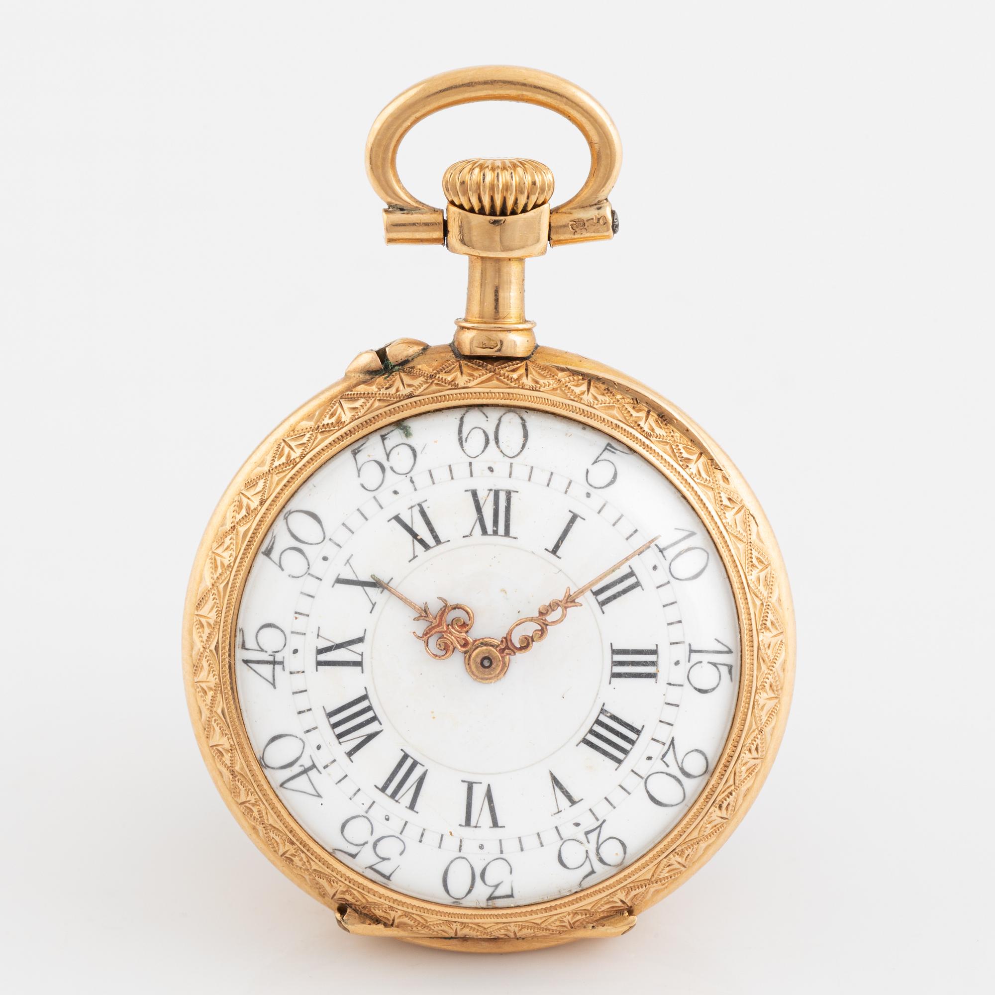 Mormorsur, med emalj och rosenslipade diamanter, 27 mm.