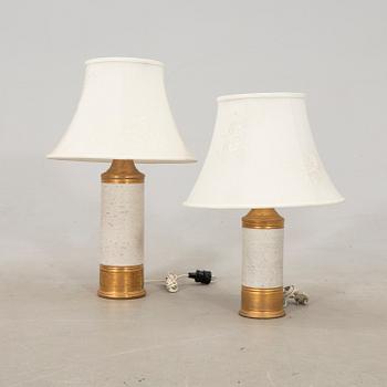 Table lamps 2 pcs, model no B 052 and B 053, Bergboms, second half of the 20th century.