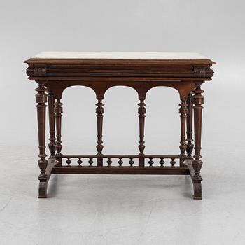 A center table with marble top, 19th Century.