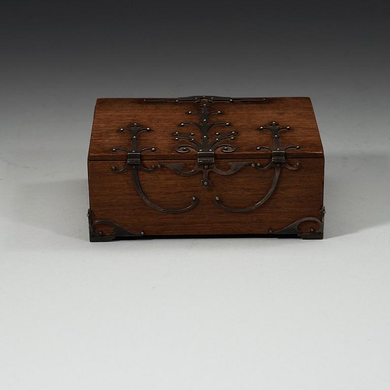 A Fabergé wood and silver casket, work master Anders Nevalainen, St. Petersburg.