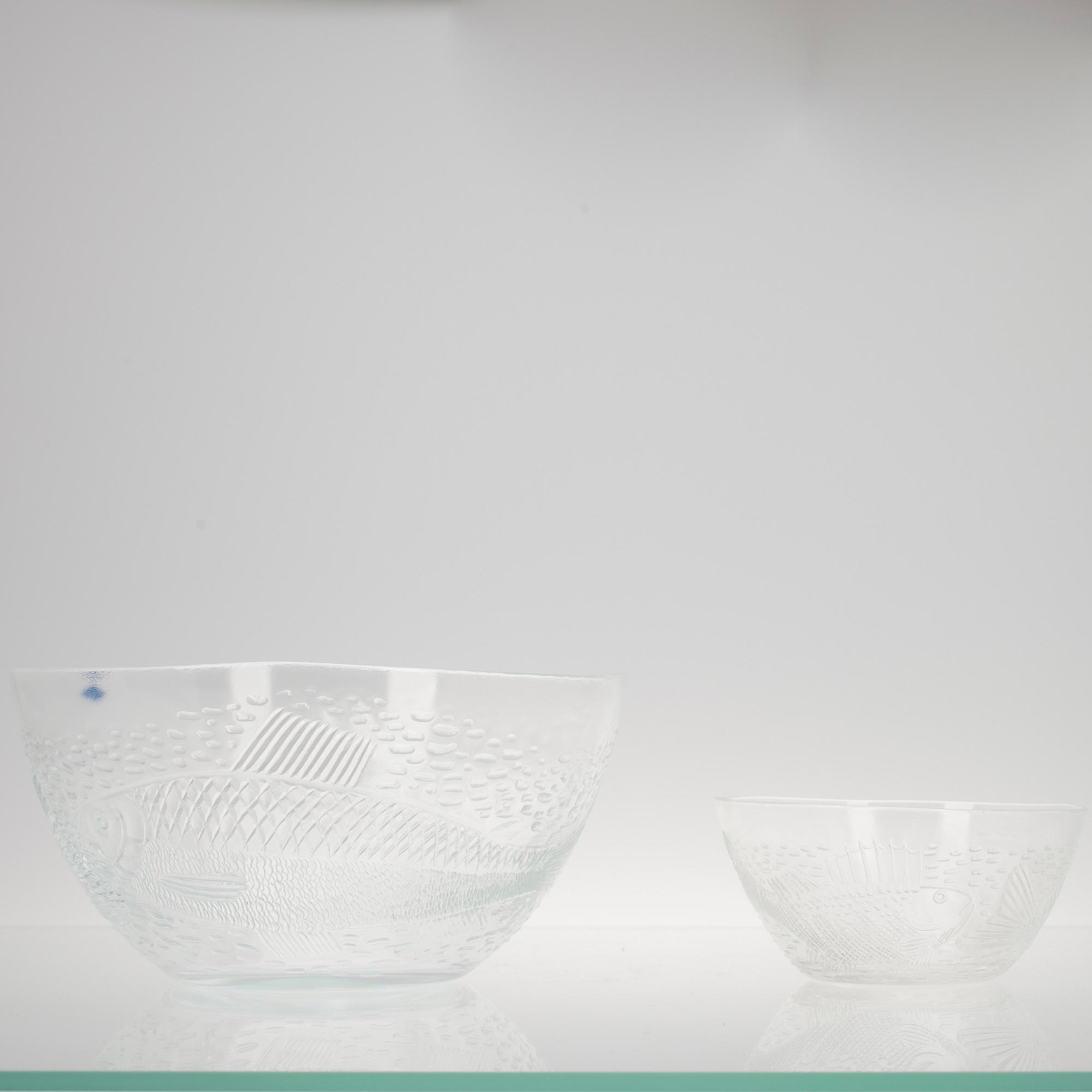 SKÅLAR, glas, 2 st, "Ahti" Inkeri Toikka, Notsjö.