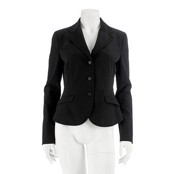 515. PRADA, a black blazer / jacket. Size 44.