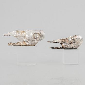 Lars Arby, två skulpturer, sterling silver, Göteborg 1982.