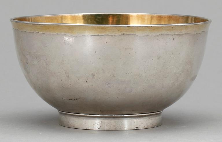SKÅL, silver, Johan Malmstedt, Göteborg 1784. Vikt ca 278 gram.