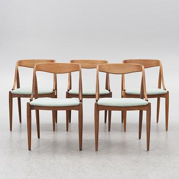 Johannes Andersen, five chairs, Uldum Möbelfabrik, Denmark, 1960s.