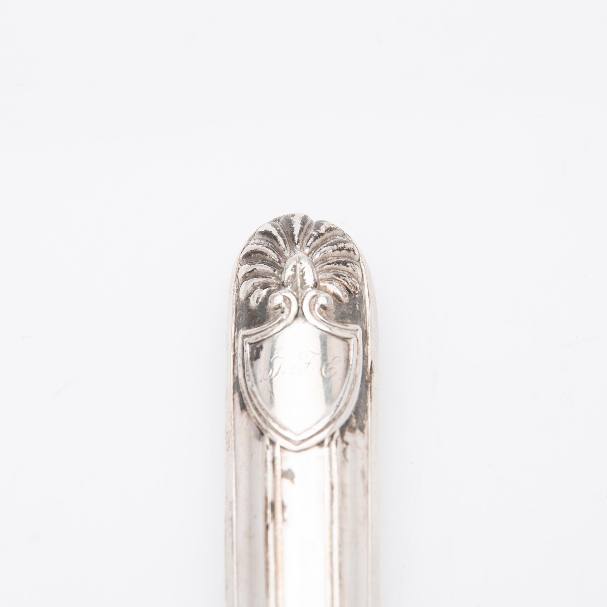 Gustaf Möllenborg, Cutlery, 6 + 6, silver, Stockholm 1836.