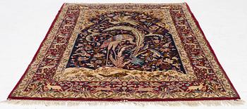 Matta, old Isfahan, part silk, signerad Bahadori, ca 167 x 105 cm.