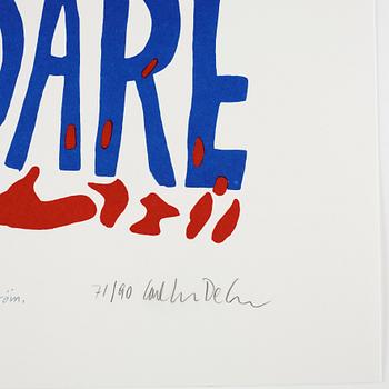 Carl Johan De Geer, lithograph in coloiurs, signed 71/90.