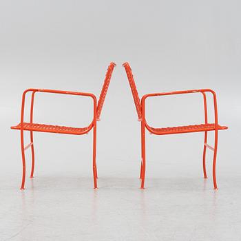 Josef Frank a pair of model 591 steel tube armchairs, Firma Svenskt Tenn.