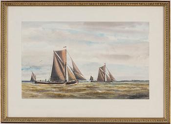 OKÄND KONSTNÄR, 1900-tal, akvareller, 5 st, signerade MHägg.