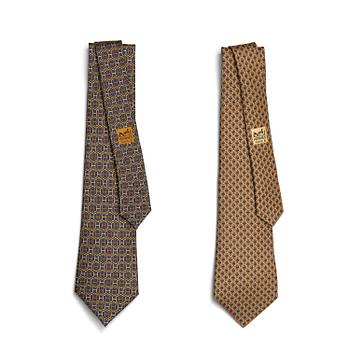 172. Hermès, two silk ties.