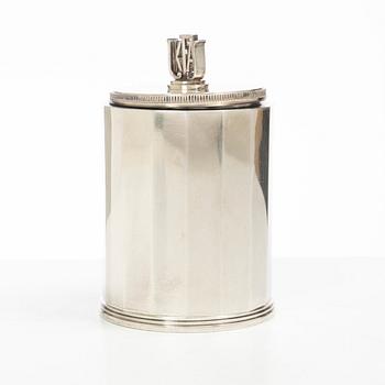 Atelier Borgila, tobaksburk med lock, sterling silver, Stockholm 1937.
