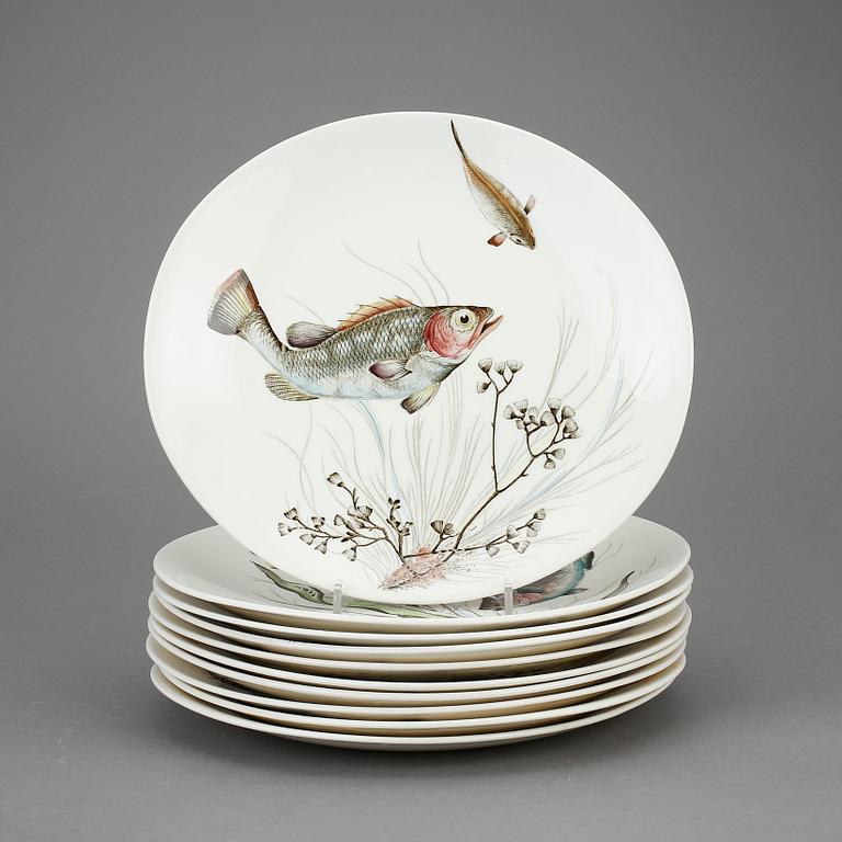 TALLRIKAR, 10 delar, porslin, "Fish", Johnson Bros, England.