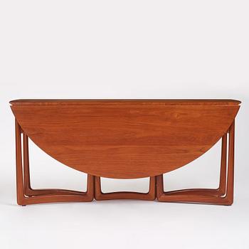 Peter Hvidt & Orla Mølgaard Nielsen, a teak gate leg dining table, France & Son, Denmark, 1950s-1960s.