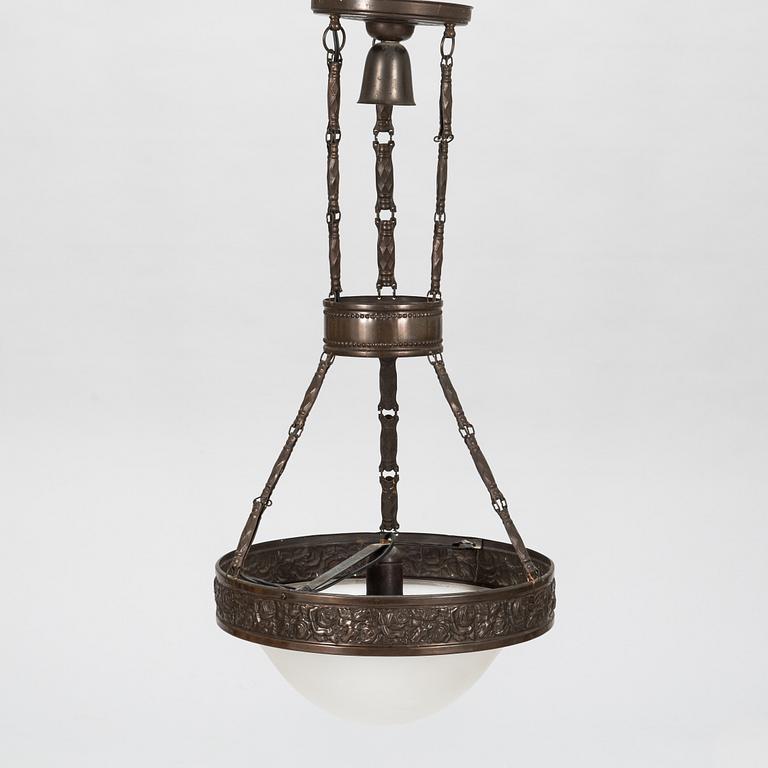An early 20th century Jugend style ceiling lamp.
