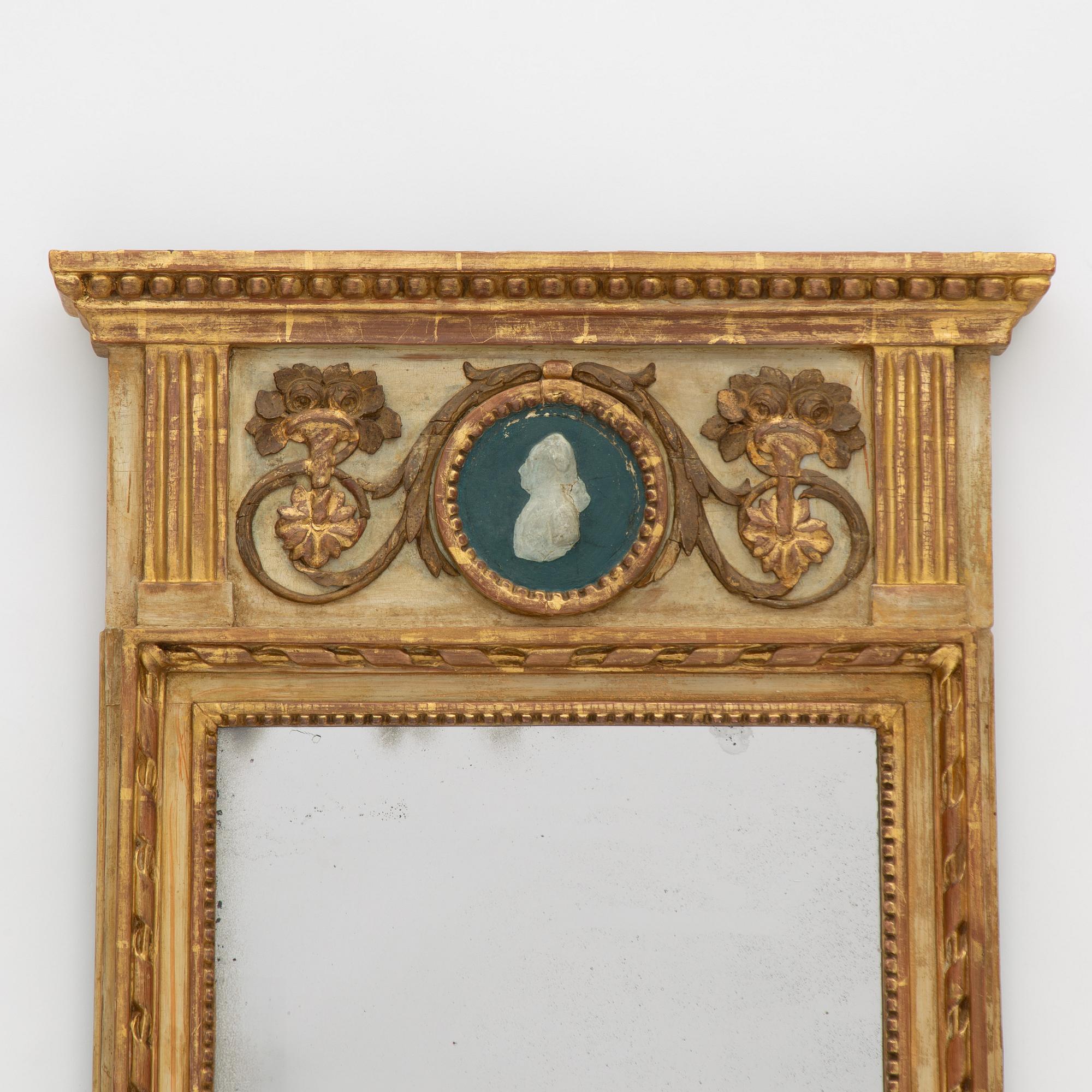 Spegellampett, för två ljus, Stockholmsarbete, 1700-talets slut, Sengustaviansk.