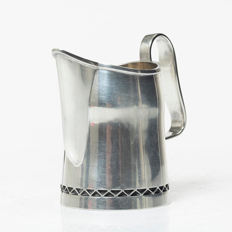 A three-piece silver coffee service by Helge Lindgren for K. Andersson, Stockholm, 1958.