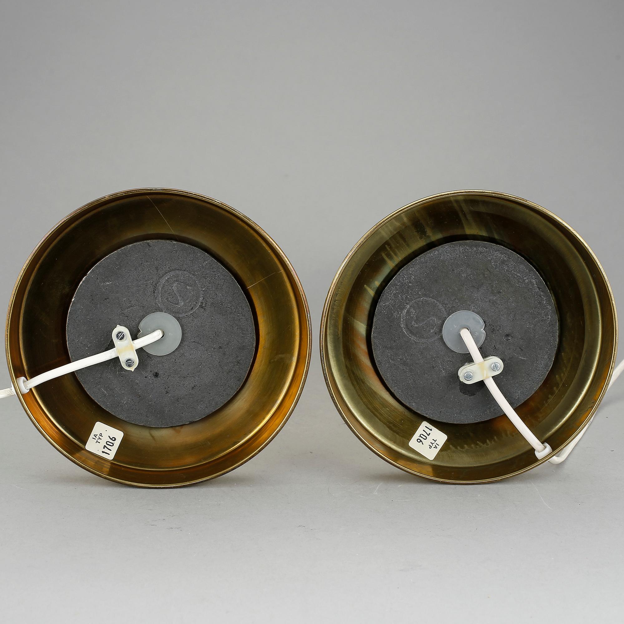 BORDSLAMPOR, ett par, 1900-talets andra hälft.