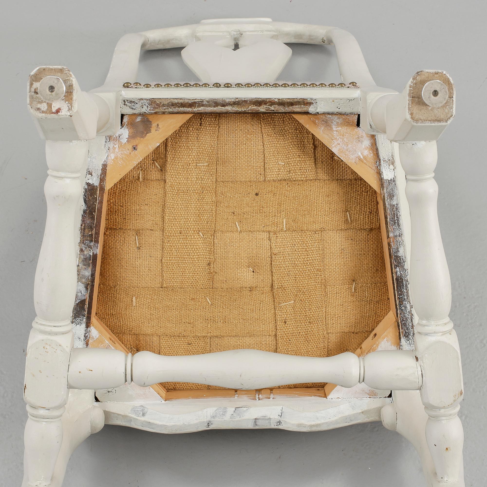 STOLAR, 4 st, senbarockstil samt en st senbarock. 1900-tal respektive 1700-tal-.