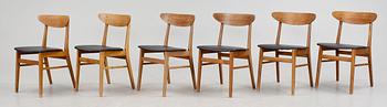 STOLAR, 6 st, Farstrup Möbelfabrik, Danmark, 1950/60-tal.