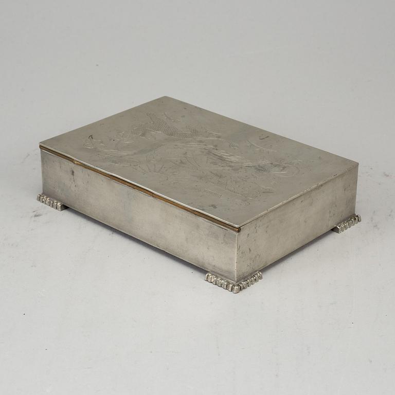 NILS FOUGSTEDT, atributed to, a pewter box, Svenskt Tenn, Stockholm 1935.