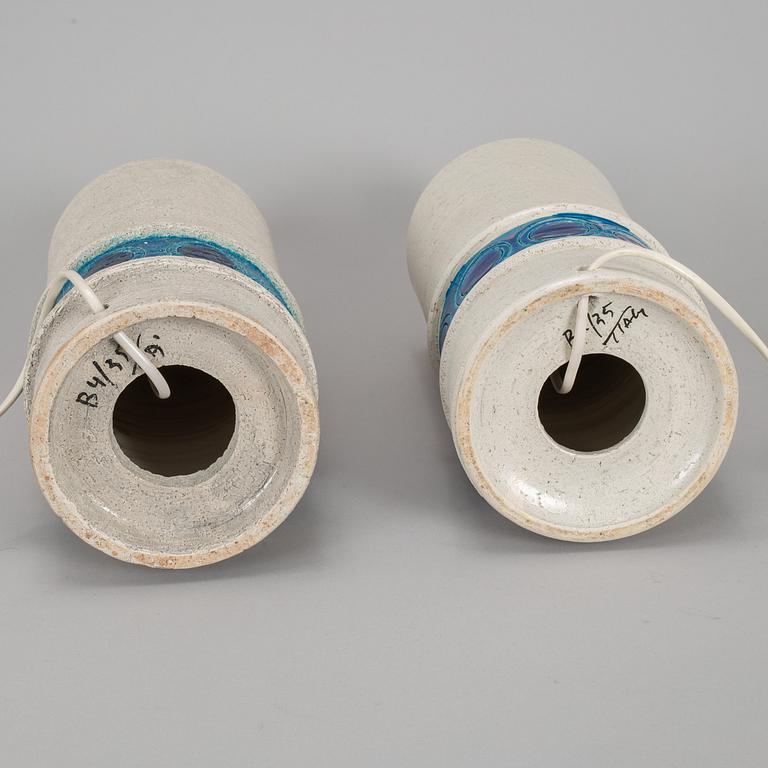 Pair of table lamps, stoneware, Bitossi, 1960/70s.