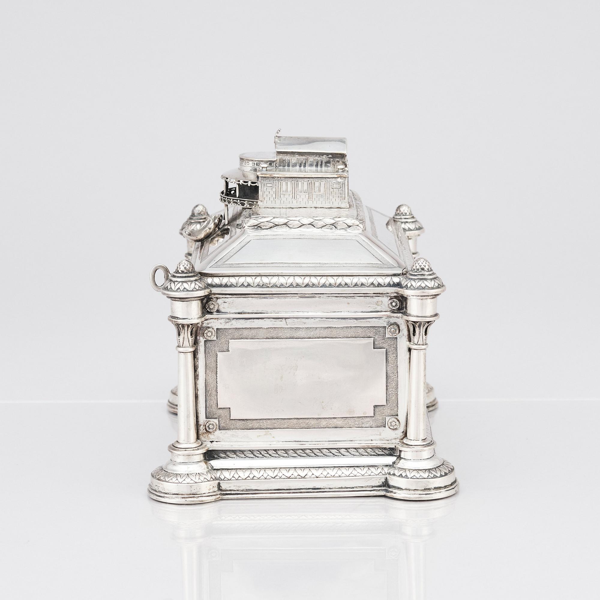 Brahmfeld & Gutruf, smyckeskrin, silver, mitten 1800-talet, Hamburg.