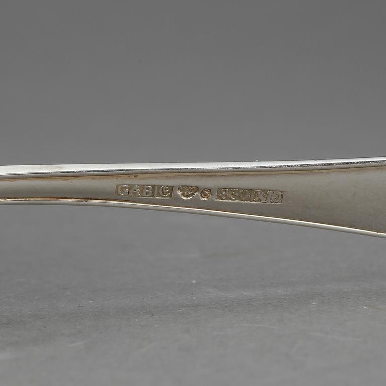 SKEDAR, 6 st, silver, modell "Vasa", GAB, Stockholm 1957-58. Vikt 177 g.