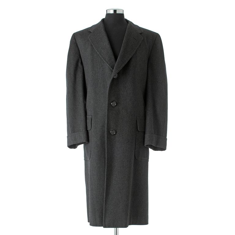 GEORGIAN COVERT Harrods ltd london, a grey wool coat.