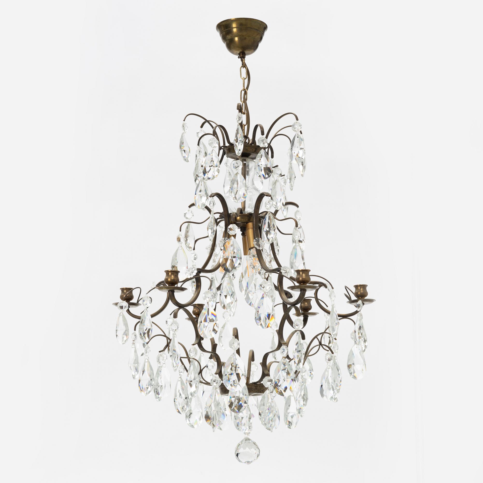 A rococo style chandelier, 20th Century.