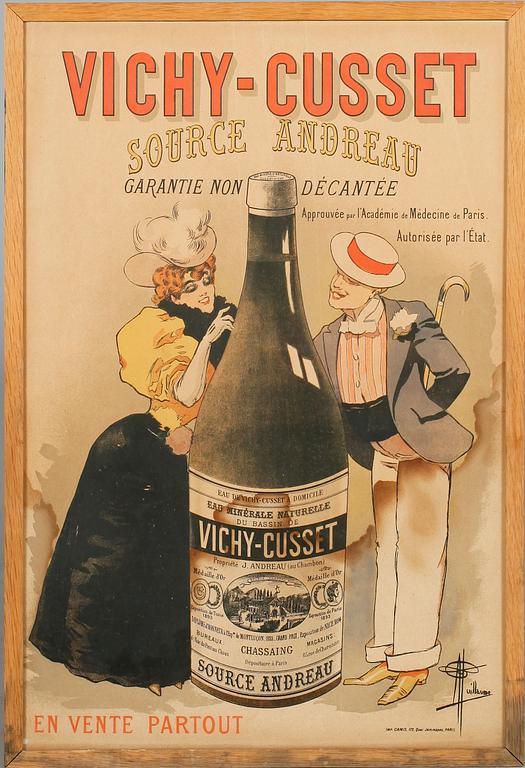 AFFISCH, "Vichy-Cusset", Frankrike, 1900-talets första hälft.