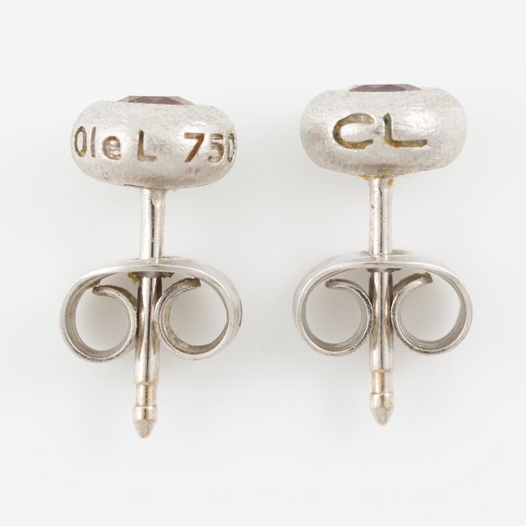 Ole Lynggaard a pair of "Bubbles" earrings in 18K white gold with tourmalines.