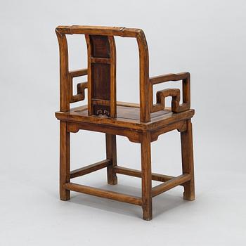 A Chinese hardwood armchair, circa 1900.