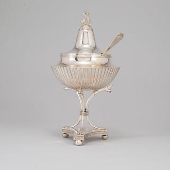 A swedish silver empire sugar bowl, mark of Adolf Nyman,  Linköping 1840.