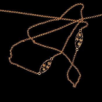 KEDJA, 18 k guld, GD & C. Vikt ca 17 gram.