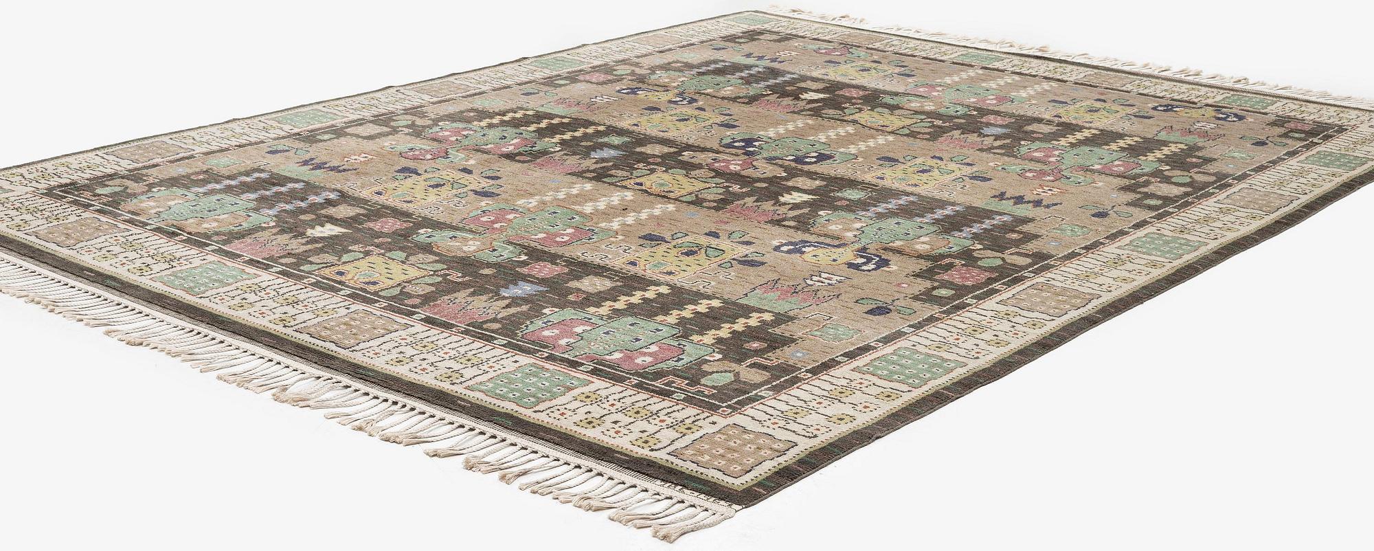 Märta Måås-Fjetterström, matta, "Örtagården", flossa, ca 352 x 256 cm, signerad AB MMF JBE 1952.