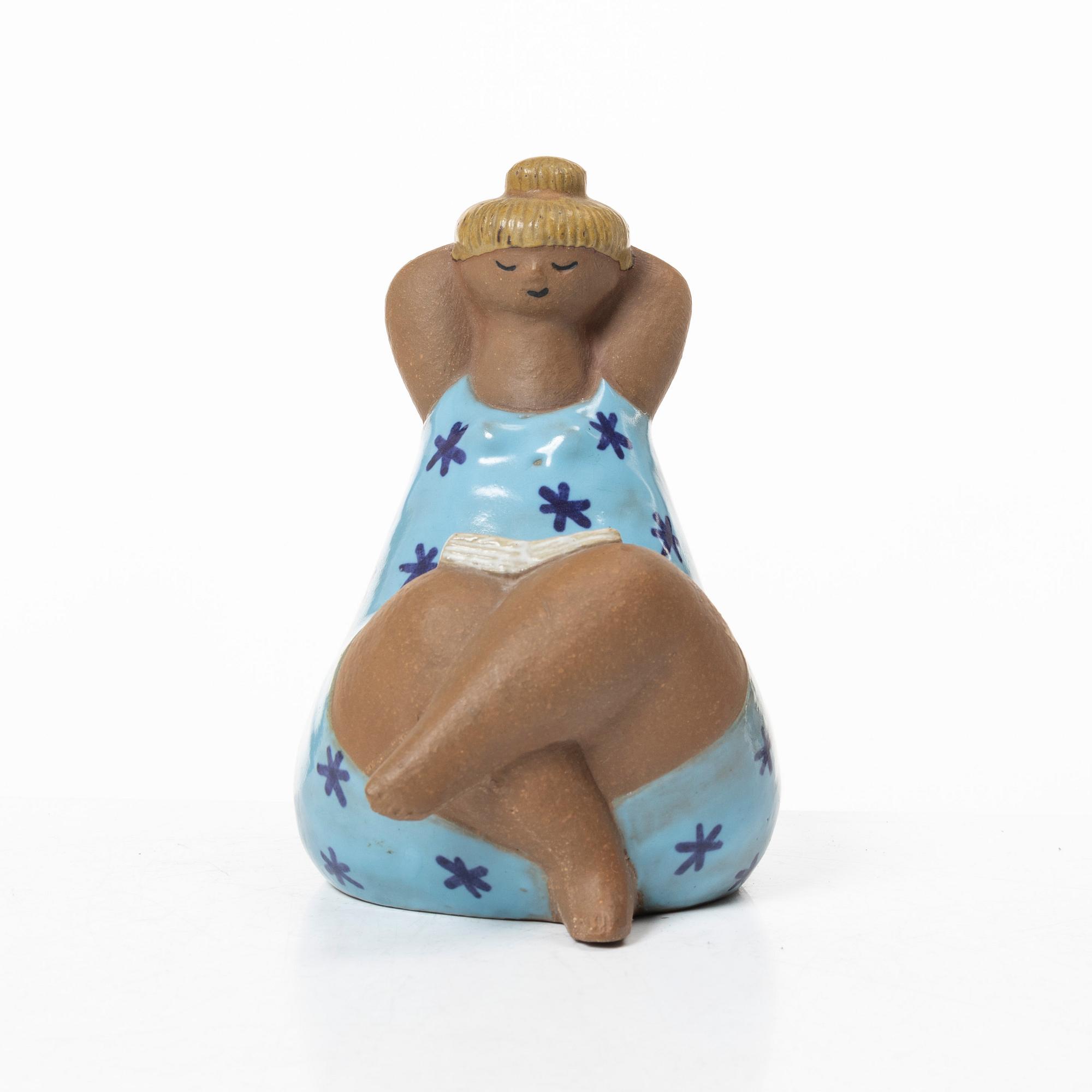 Lisa Larson, an 'Emma' stoneware figurine from the series 'ABC-flickorna', Gustavsberg, Sweden.
