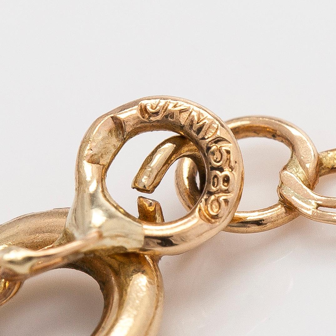 A 14K gold Bismarck necklace and bracelet.