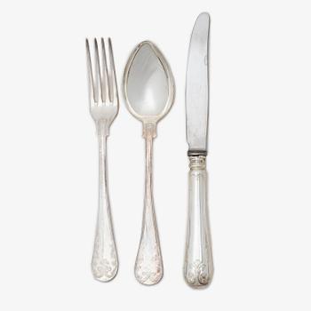 Bestickuppsättning, 18 delar, silver, modell "Gammal Fransk", GAB, Eskilstuna 1981-1982.