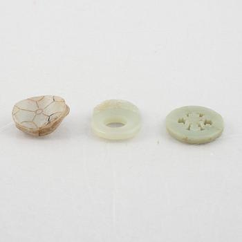 A group of five Chinese stone charms, 20th century.