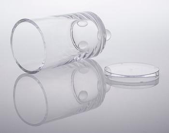 A glass vase by Karl Lagerfeld for Orrefors, signed and numbered 160/500.