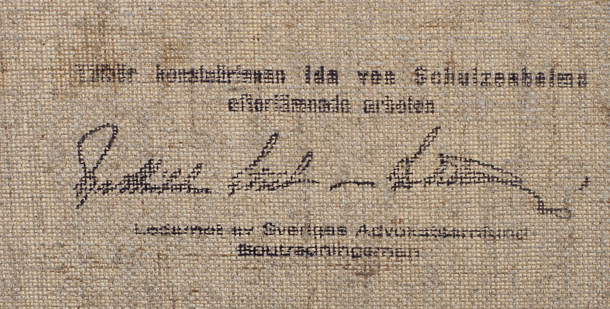 IDA VON SCHULZENHEIM, tillskriven, olja på duk, sterbhusstämpel á tergo.
