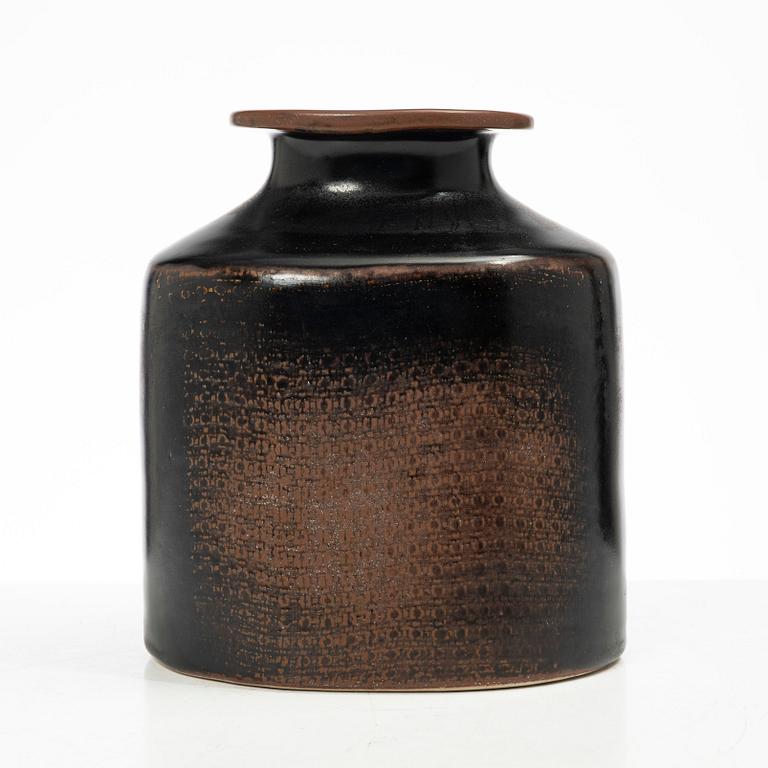 Stig Lindberg, a stoneware vase, Gustavsbergs studio, Sweden 1974.
