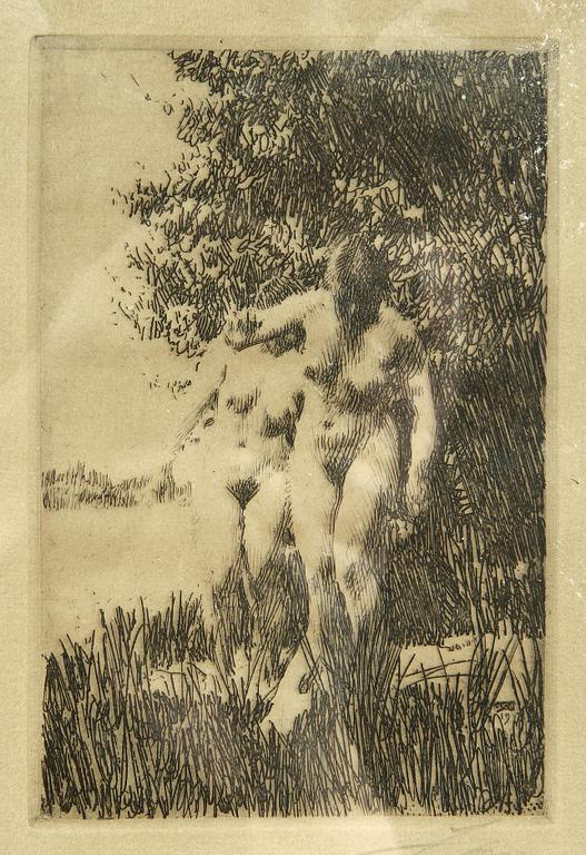 ANDERS ZORN, etsning, sign, utförd 1917.
