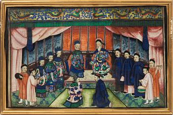 Rispappersmålningar, 9 stycken. Qingdynastin, 1800-tal.