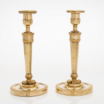 A pair of candlesticks, Directoire 1790-1810 France.