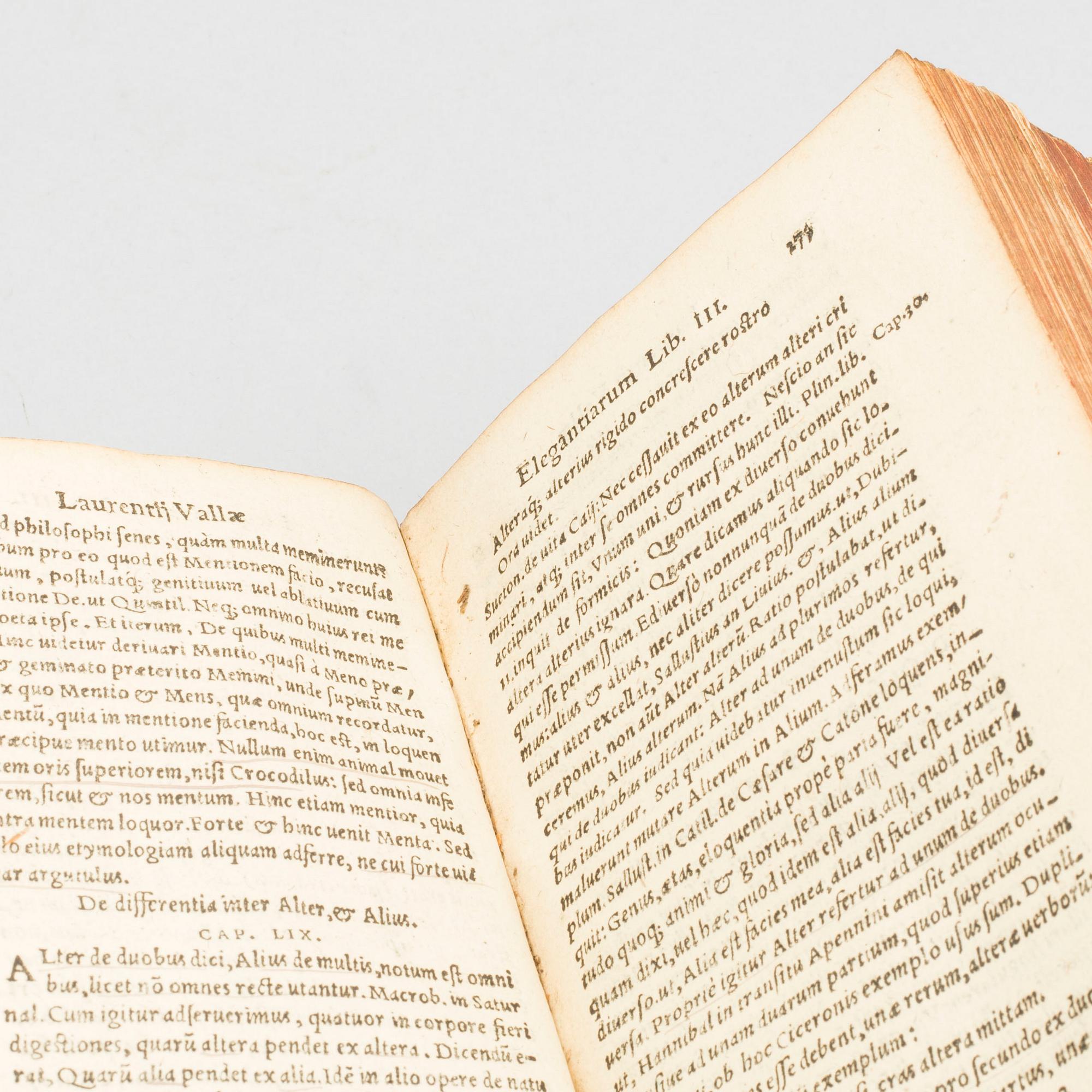 LORENZO VALLA / LAURENTIUS VALLa, 'Elegantiarum Laurentii Vallae...', Basel Brylinger 1571.