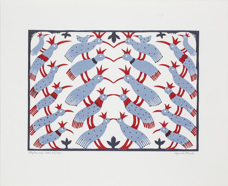 AGNETA FLOCK, färglitografi, signerad, numrerad 65/190.