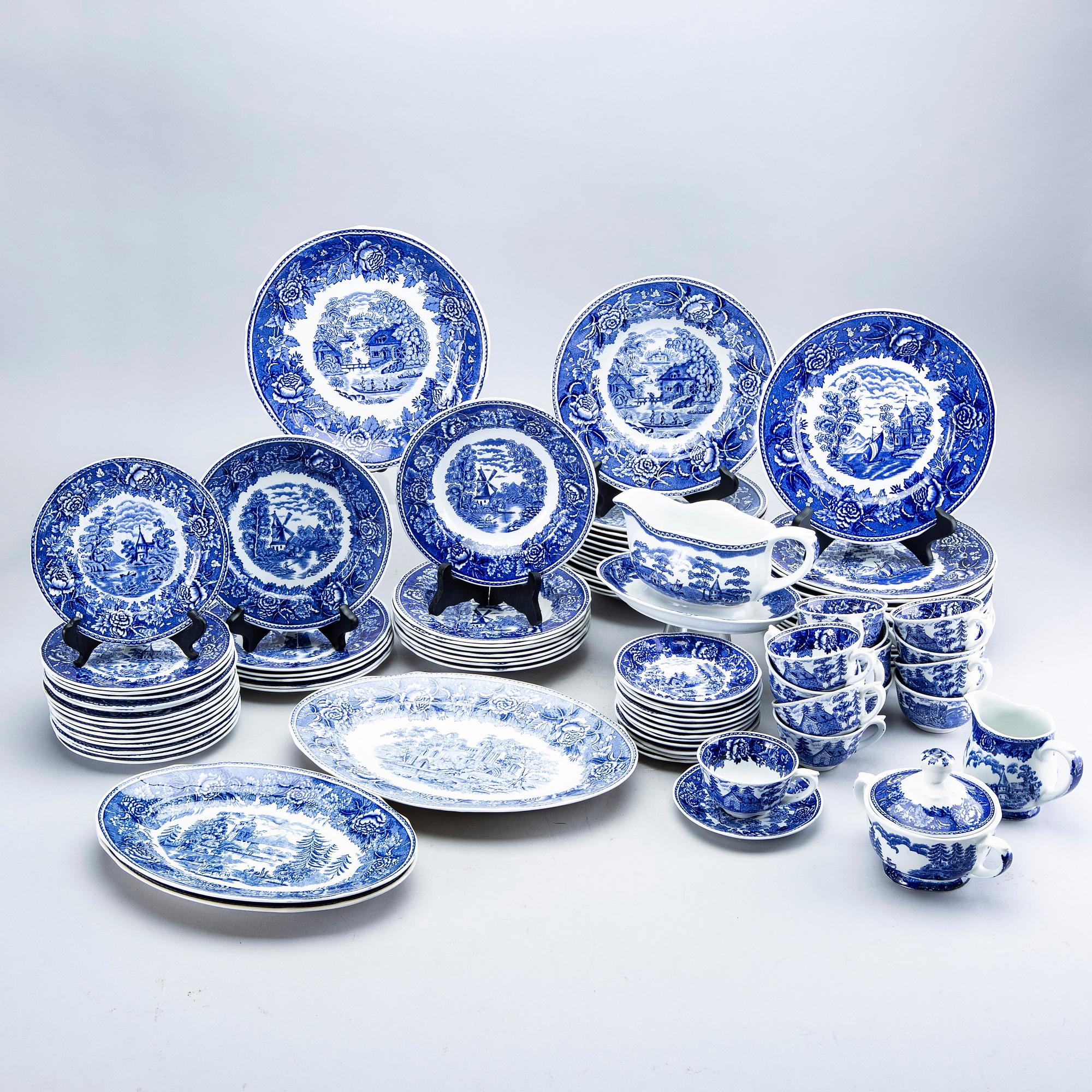 Reinhard Richter, servis, ca 76 delar, "Masema", Arabia flintgods Finland 1941-64.