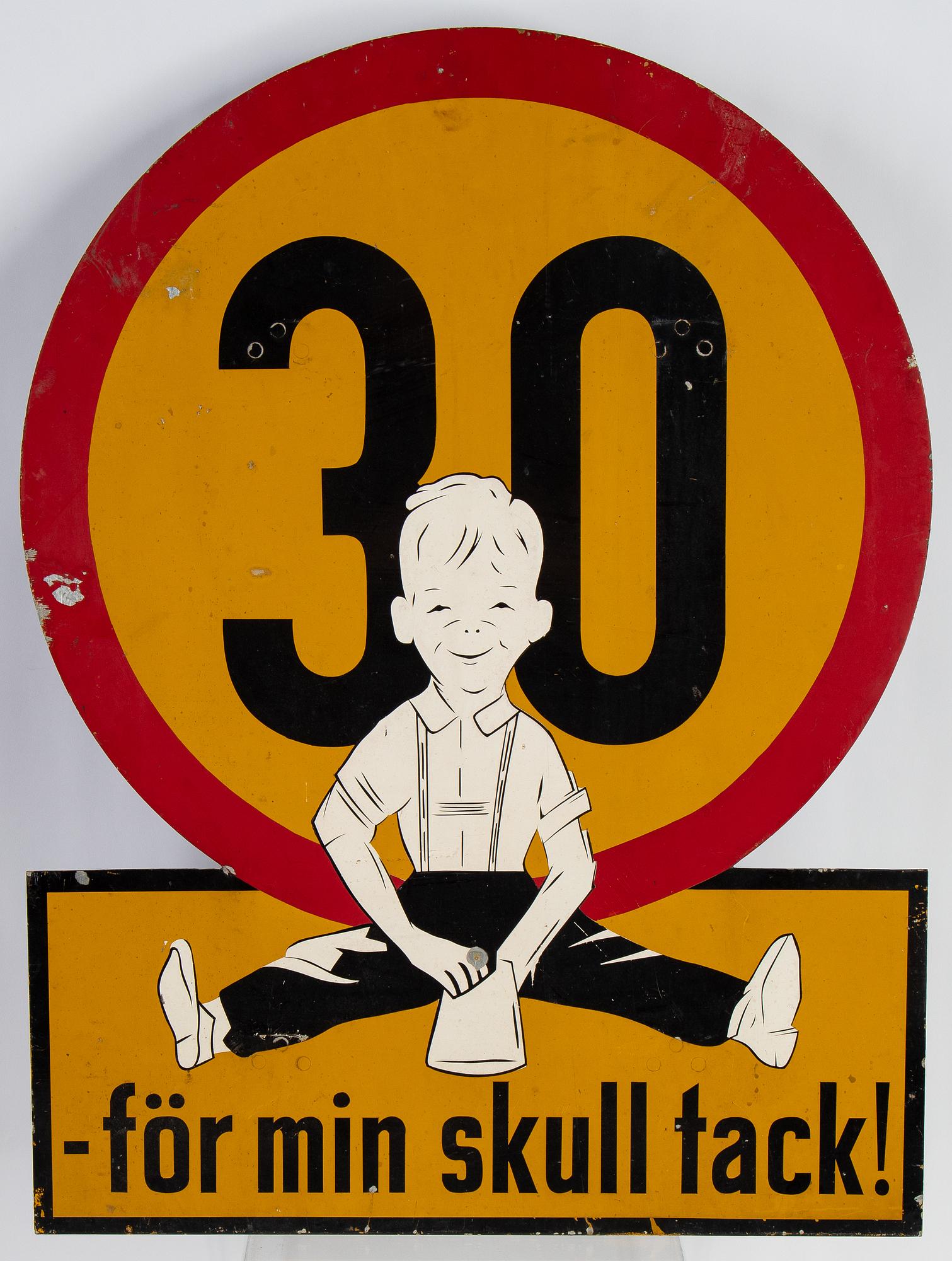 A swedish mid 20th century road sign.